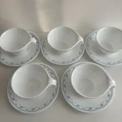 CORELLE 白地に青い花模様の皿 5枚セット CORELLE - コレール 青いお花のお皿シリーズ 23枚の通販 by あんに's