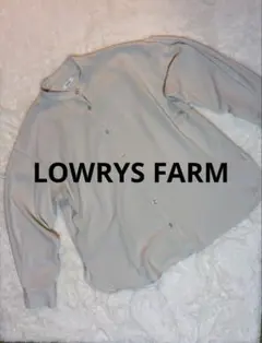 LOWRYS FARM ノーカラー 長袖ブラウス とろみ素材 ベージュ系のサムネイル