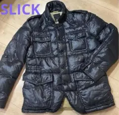 SLICK スリック　ダウンジャケット　アウター　ジャンパー　ライダー　L 紺のサムネイル