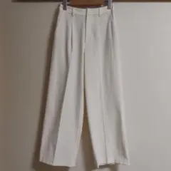 未使用級】NOBLE ウールギャバ スラックスパンツ ワイドパンツ 白 40