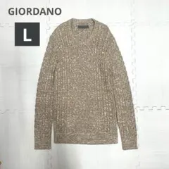GIORDANO ケーブルニットセーター Lサイズ ベージュ メンズ レディースのサムネイル