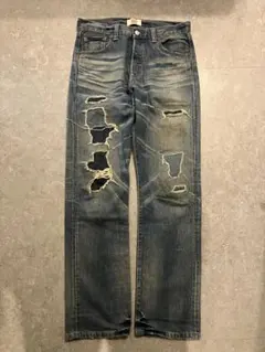 00s Levi’s 501 クラッシュデニム ダメージ リペア