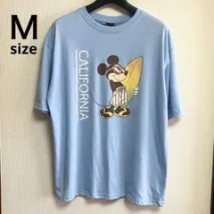 未使用タグ付き M ディズニー ミッキーマウス 半袖Tシャツ 青 リゾート