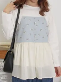 SM2 Samansa Mos2 サマンサモスモス バイカラー花刺繍ビスチェ