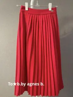 雪*様 To★b.by agnes b. ニットプリーツスカートレッド