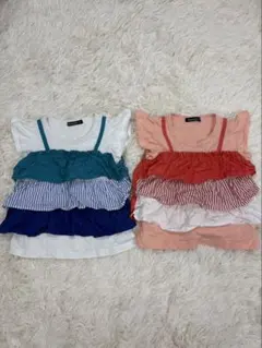 moujonjon ムージョンジョン フリルTシャツ 2枚セット 100cmのサムネイル