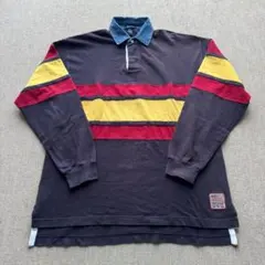 こ*中様 GANT USA デニム襟 ボーダーラガーシャツ L 90s ヴィンテのサムネイル