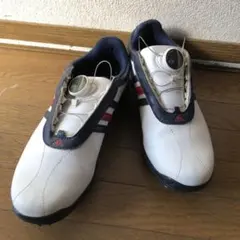adidas ゴルフシューズ 22.5 US 5.5 ホワイト/ネイビー
