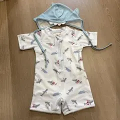 petit main サメ柄水着 70 帽子付き