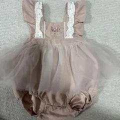 MARLMARL風ふわふわチュールピーチスキンロンパース☻コトリ
