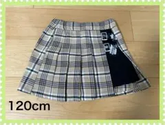 120cm チェック柄 プリーツスカート