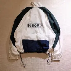90s 銀タグ OLD NIKE 刺繍ロゴ ナイロンジャケット y2k 短丈