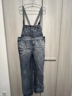 デニム サロペット 前面ボタン付き