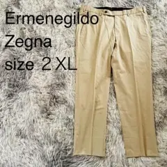 【美品】ゼニア　パンツ スリムトラウザーズ　綿100% ベージュ　2XLのサムネイル