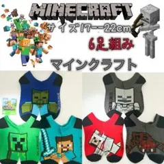マインクラフト 男女兼用 マイクラ ソックス　靴下　6足組み　17-22cm