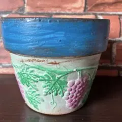 E-121. 素焼き リメイク鉢 アンティーク風 ハンドメイド 多肉植物