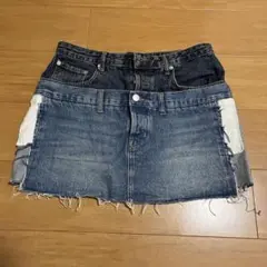 ZARA デニムスカート　カットオフ ミニスカート　y2k