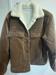 journalstandardブラウン コーデュロイ ボア襟ジャケット