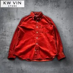 90s￤コーデュロイ ボタンダウン シャツ￤古着￤太畝 ￤レンガ色 M アメカジ