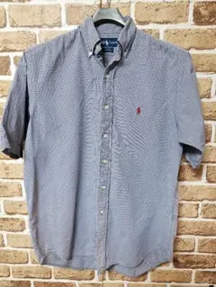 ラルフローレン　半袖　BDシャツ　ギンガムチェック　ネイビー　ポロ