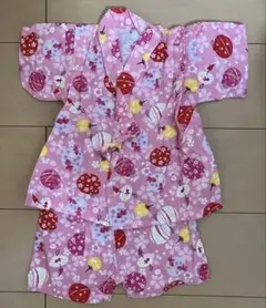 西松屋　ピンク 花火模様 甚平 80cm