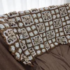 手編み　ブランケット　モチーフ編み　かぎ針編み