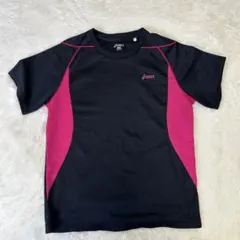 asics スポーツシャツ 黒/ピンク M