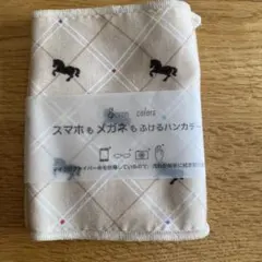 新品馬柄スマホもメガネもふけるハンカチーフのサムネイル