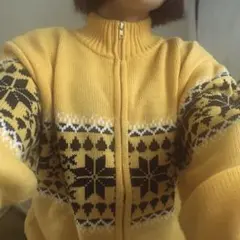 DogCigar 黄色ニット　カーディガン