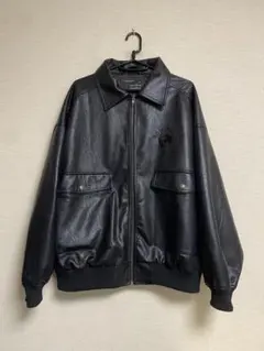 Mark Gonzales ブラックフェイクレザージャケット