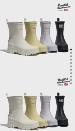 ROCKFISH WEATHERWEAR] レインブーツ CREAM 箱付き