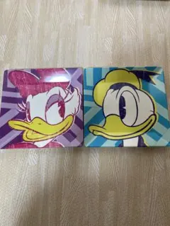ディズニードナルドデイジースクエア型メラミンプレート2枚セット20×20