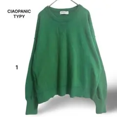 CIAOPANIC TYPY綿100長袖ガゼットスウェットニットセーターグリーン