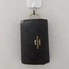 美品　COACH ダークブラウン レザー キーケース　値下げ可能