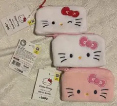 韓国ダイソー限定キティちゃんミニポーチ 3種セット