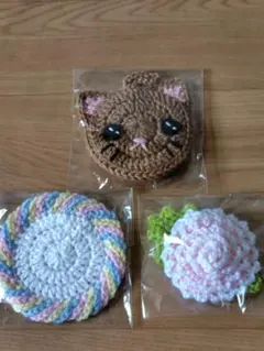 アクリルたわし エコたわし コースター にこちゃん スマイル - メルカリ
