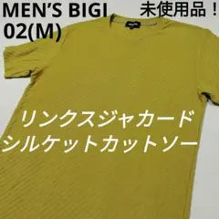 MEN’S BIGI　リンクスジャカードシルケット半袖カットソー　イエロー　02