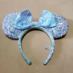 ディズニー ミニー スパンコール カチューシャ 水色