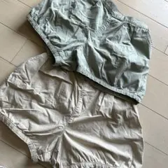 ユニクロ 女の子ショートパンツ ベージュカーキ2着セット 140cm