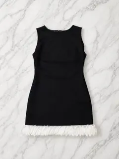 andmary Cotton ribbon tank black - メルカリ