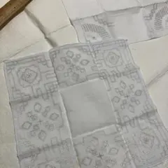 汕頭 スワトウ刺繍 ハンカチ 麻 ドロンワーク ヴィンテージ 約29cm