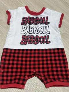 BABY DOLL チェック柄半袖ロンパース 70cm