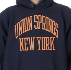 24 A/Wチャンピオン フーデッドスウェットシャツ ダークネイビー L