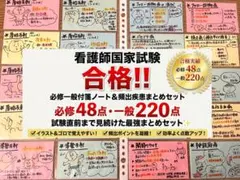【看護師国家試験対策！！ 必修一般付箋ノート&頻出疾患まとめノート】