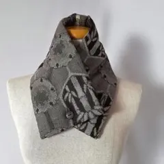 着物リメイク　大島紬の着物で男女兼用両面使えるネックウォーマー