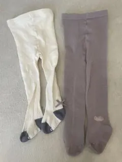 ベビータイツ 2色セット ホワイト グレー