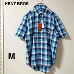 新品未使用！【KENT BROS. 】半袖チェックシャツ マリン刺繍 Mのサムネイル