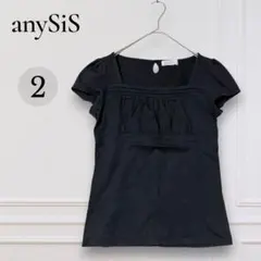 anySiS 半袖トップス 2 黒 Tシャツ カットソー M 綺麗め シンプルのサムネイル