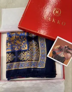 【新品未使用】VAKKO ヴァッコ シルク大判スカーフ 箱付 薄手シフォン風