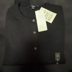 UNIQLO メリノリブクルーネックショートカーディガン　ブラック　M
